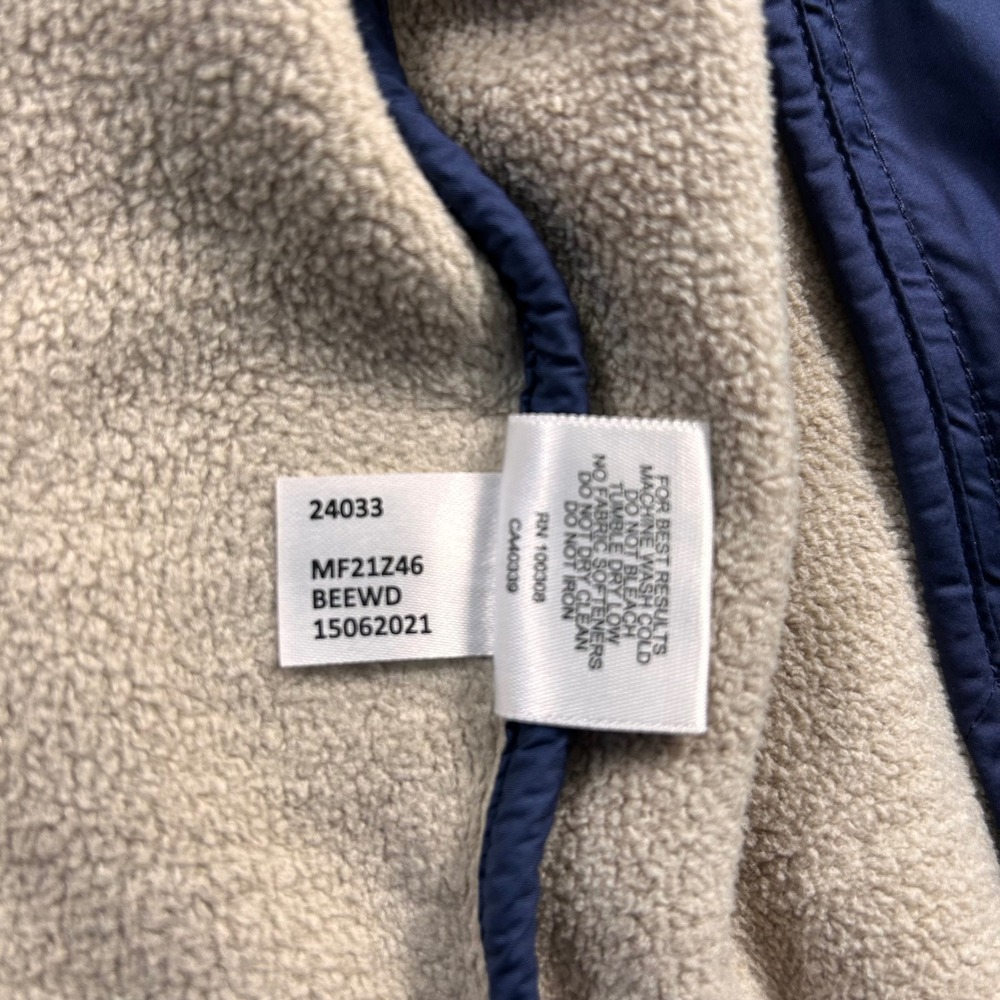 Peter Millar Crown Micro Shearling Fleece Vest Mens L Beechwood Tan Navy Quilted - Picture 14 of 16